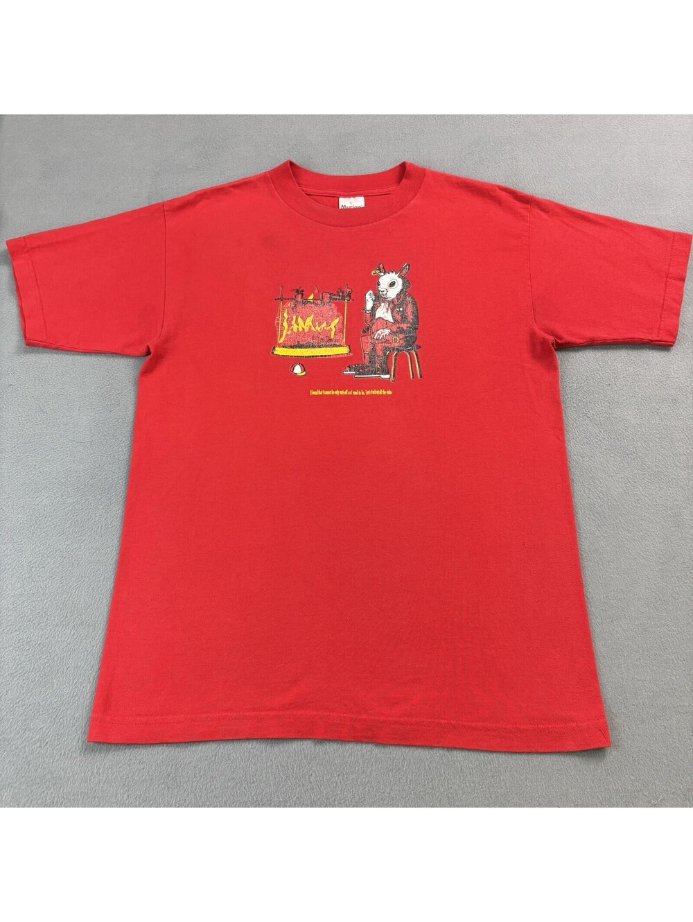 Vintage 90s Kuroyume Corkscrew Band T Shirt Size Medium Red Obscure Rabbit Art